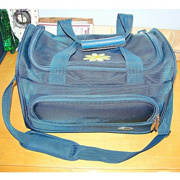 Pierre Cardin Duffle Travel Gym Weekend Overnight Carry On Bag Blue 16x10x11 - Picture 1 of 12